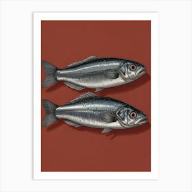 Two Fish Canvas Print Art Print