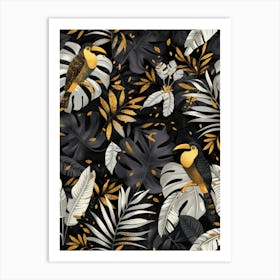 Gold Toucans Art Print