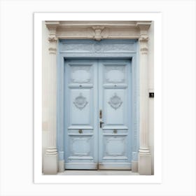 Blue Aesthetic Parisian Door Photography Art Print