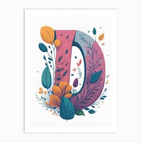 Colorful Letter D Illustration 82 Art Print