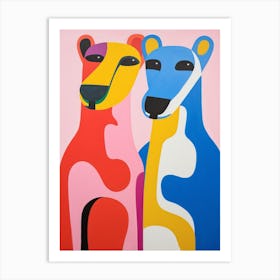 Colourful Kids Animal Art Puma Art Print