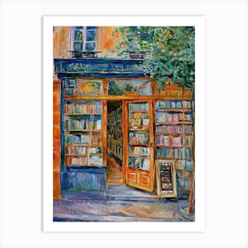 Paris Book Nook Bookshop 1 Art Print