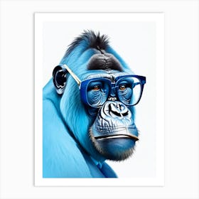 Gorilla In Glasses Gorillas Decoupage 2 Art Print