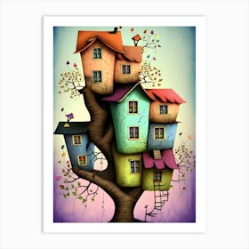 Houses On A Tree Art Print