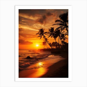 Galle Face Green Beach Colombo Sri Lanka, Vibrant Painting 2 Art Print