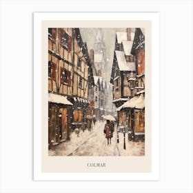 Vintage Winter Painting Poster Colmar France 1 Art Print