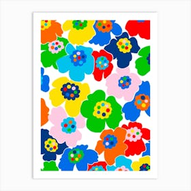 Colourful abstract floral print Art Print