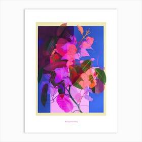 Bougainvillea 2 Neon Flower Collage Poster Art Print