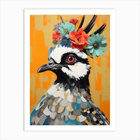 Bird With A Flower Crown Lapwing 2 Art Print