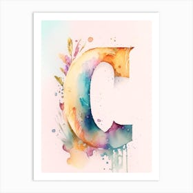 C, Letter, Alphabet Storybook Watercolour 4 Art Print