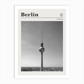 Berlin Germany Tower Black And White Art Print