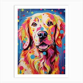 Golden Retriever Pop Art Paint 3 Art Print