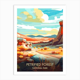 Petrified Forest National Park Travel Poster Illustration Style 1 Art Print