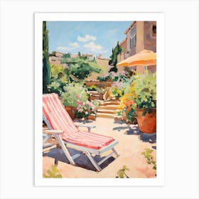 Sun Lounger By The Pool In Rome Italy 2 Art Print