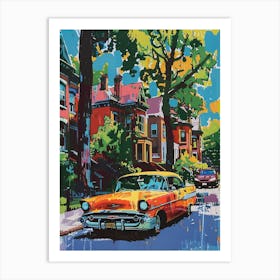 Forest Hills New York Colourful Silkscreen Illustration 2 Art Print