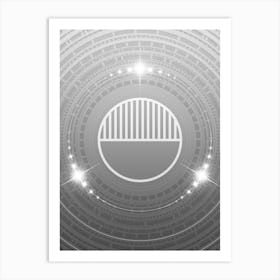 Geometric Glyph in White and Silver with Sparkle Array n.0356 Art Print