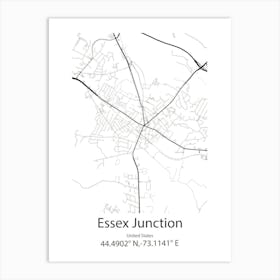 Essex,Canada Minimalist Map Art Print