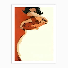 Woman In A Red Dress 3 Art Print