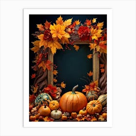 An Opulent Autumnal Frame Filled With Festive Thanksgiving Imagery Midst A Lavish Promotion Digital (6) Art Print