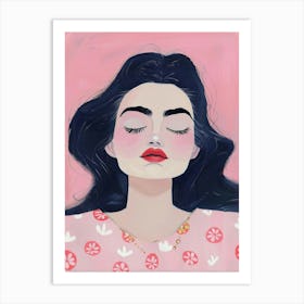 Girl With Eyes Closed Art Print