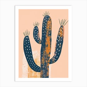 Mammillaria Cactus Minimalist Abstract Illustration 4 Art Print