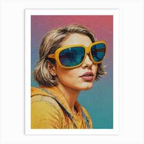 Girl In Sunglasses Art Print