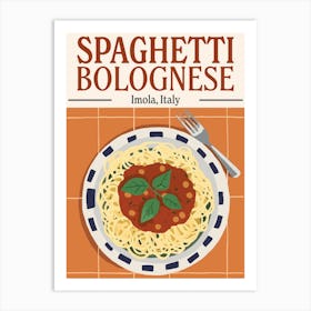 Spaghetti Bolognese Pasta Food Kitchen Copy Art Print