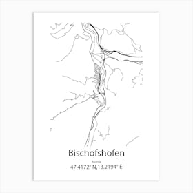 Bischofshofen,Austria Minimalist Map Art Print