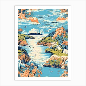 Big Sur, California, Inspired Travel Pattern 4 Art Print