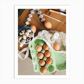 Eggs On A Table 3 Art Print