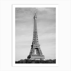 Paris Travel Poster - Eiffel Tower Black and White_2156245 Art Print