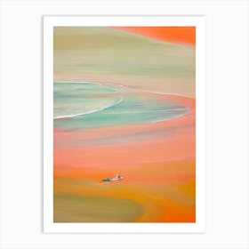 Orient Bay Beach, St Martin Pink & Orange Millenial Art Print