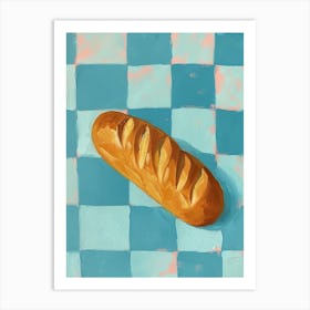 Baguette Blue Checkerboard 4 Art Print