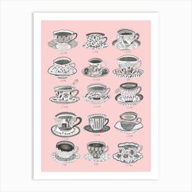 Tea drinking in china cups Art Print