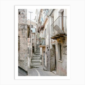 Alleyway In Calabria in Italy Art Print