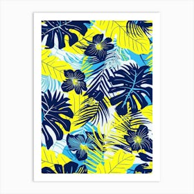 Tropical Leaves Seamless Pattern 29 Art Print