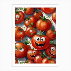 Tomatoes On A Plate Art Print