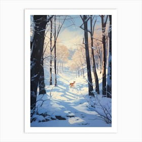 Winter Coyote Illustration Art Print