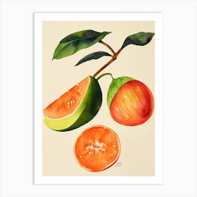 Melon Watercolour Fruit Painting Fruit Art Print