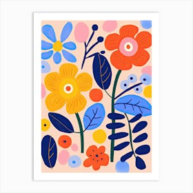 Chromatic Bloomscape; Colorful Flower Market Art Print