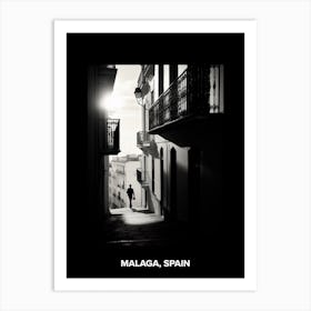 Poster Of Malaga, Spain, Mediterranean Black And White Photography Analogue 2 Art Print