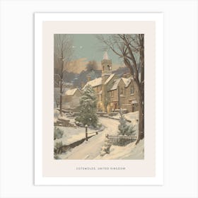 Vintage Winter Poster Cotswolds United Kingdom 5 Art Print