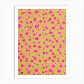 Xanthoceras Sorbifolium Floral Print Retro Pattern 2 Flower Art Print