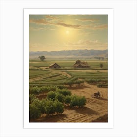 Farm In The Countryside Art Print