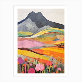 Ben More Scotland 2 Colourful Mountain Illustration Art Print