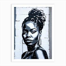 Graffiti Mural Of Beautiful Black Woman 106 Art Print