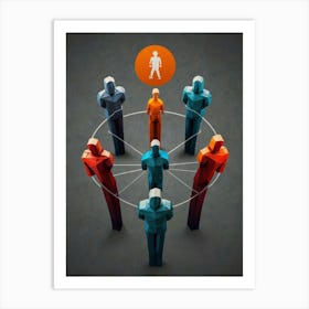 People In A Circle 2 Art Print