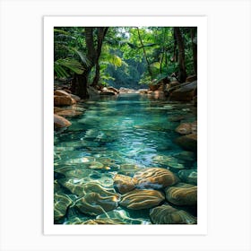 Clear Water In The Jungle Art Print