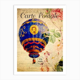 Vintage Hot Air Balloon Art Print