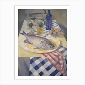 Halibut Still Life Painting Art Print